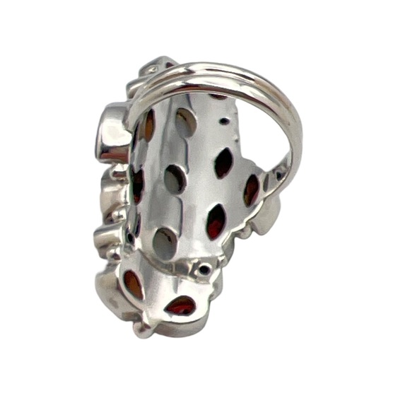 🌟NICKY BUTLER 925 Sterling Silver Moonstone Garnet Statement Ring Size 7 NEW NB - Picture 11 of 16